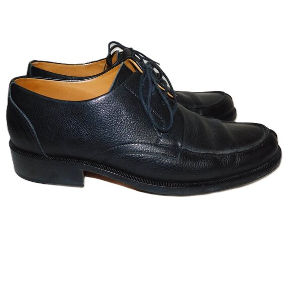 Martin Dingman Black Leather Lace-Up Oxford Dress Shoes Made In Italy Size 9